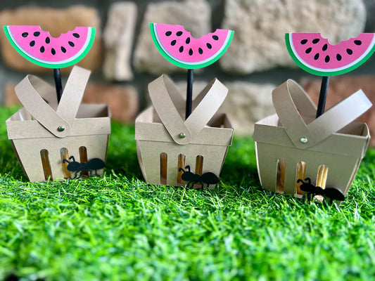 Watermelon Basket Cupcake Toppers and Holders