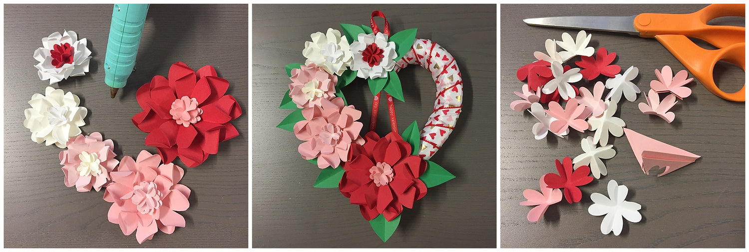 Paper Flowers Valentine's Day Wreath