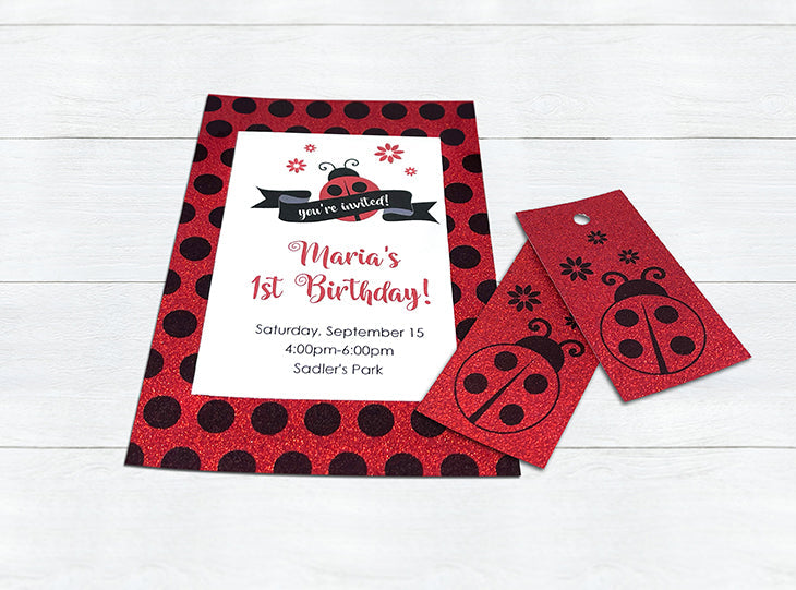 Red Diamond Print Inkjet Glitter Cardstock
