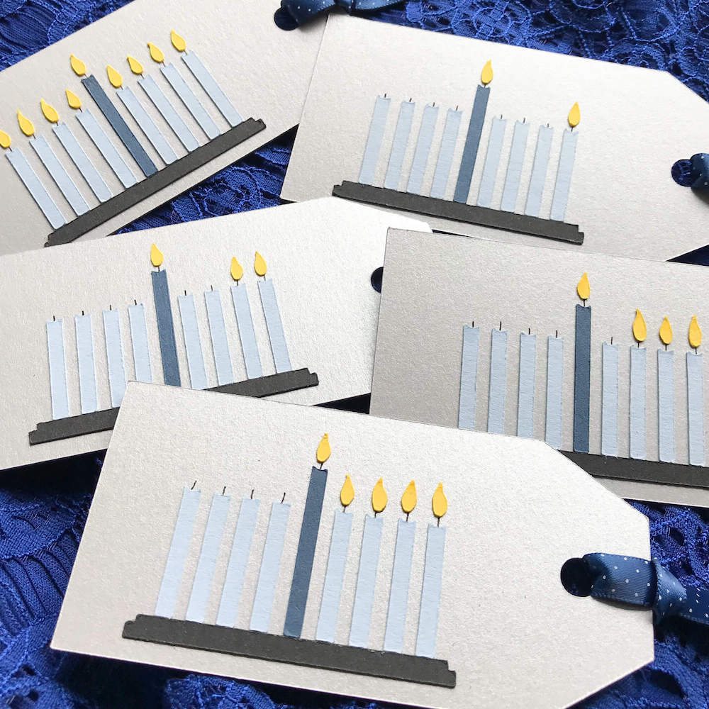 Colorplan Azure Blue Cardstock Hanukkah tags