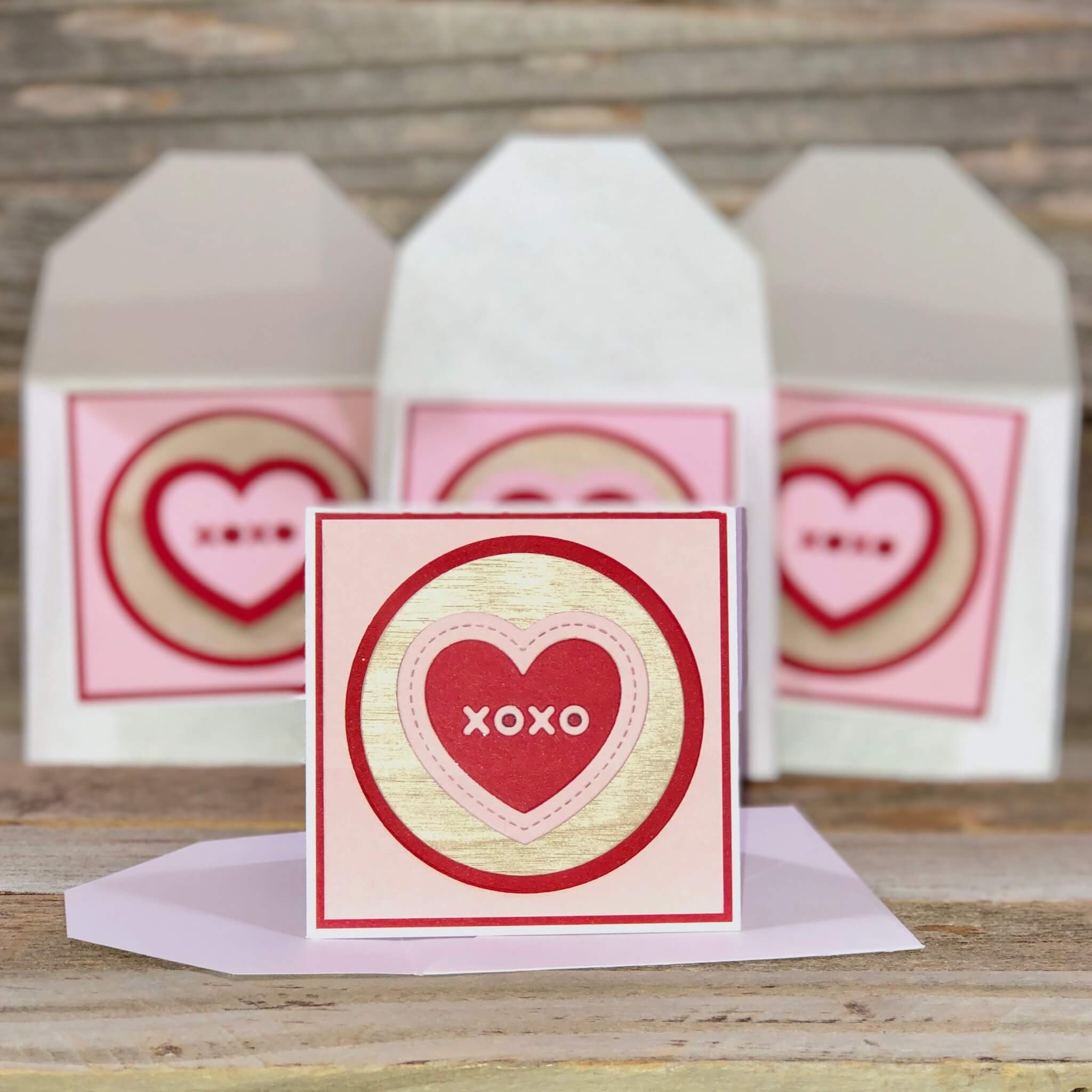 White Birch Wood Veneer Valentine card