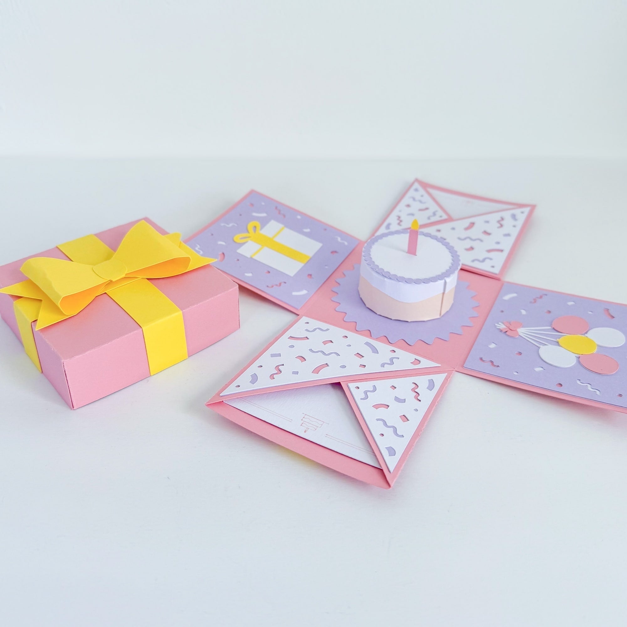 paper birthday present explosion box