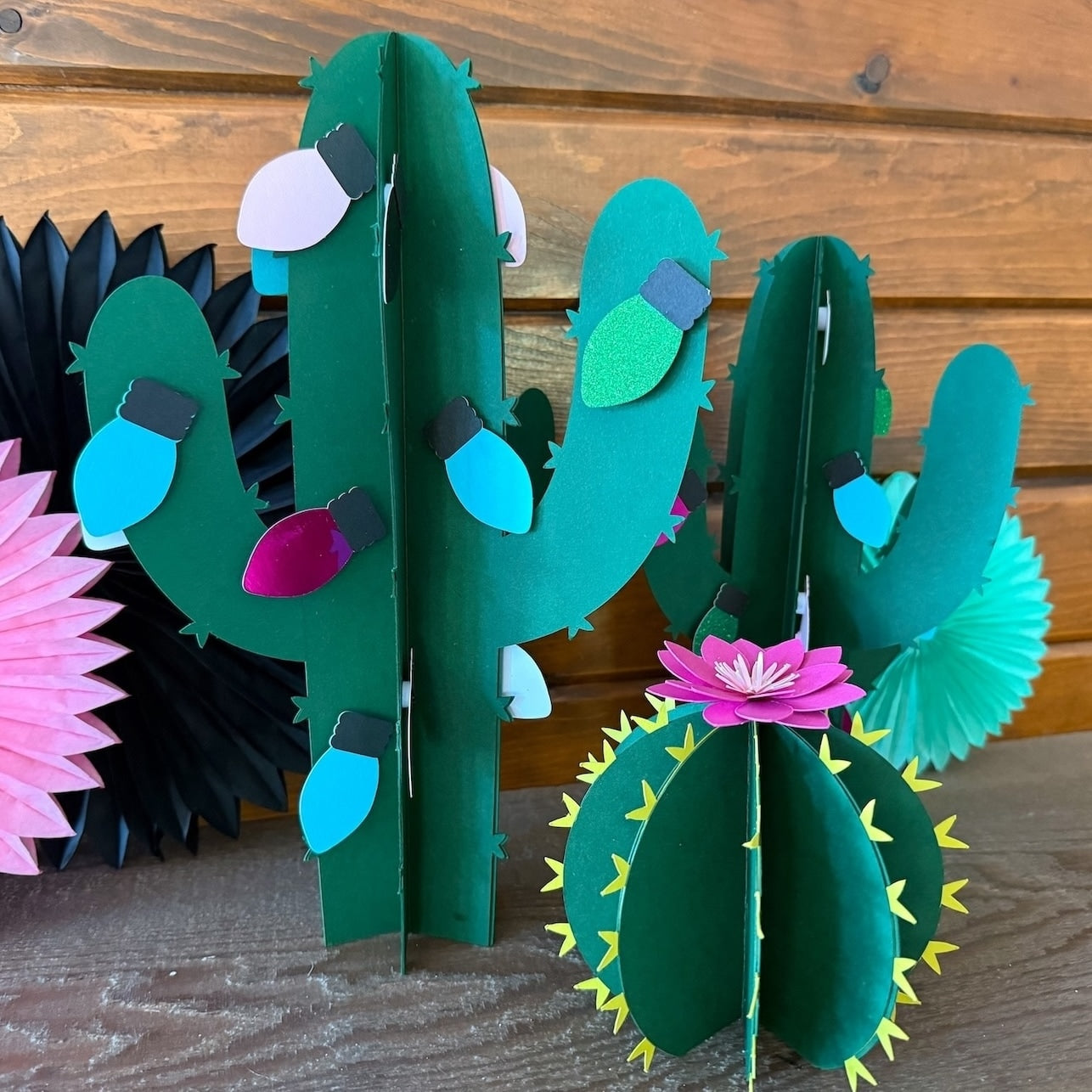 3d paper Christmas cactus decorations