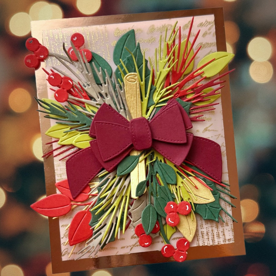 Christmas Foliage Swag Handmade Card