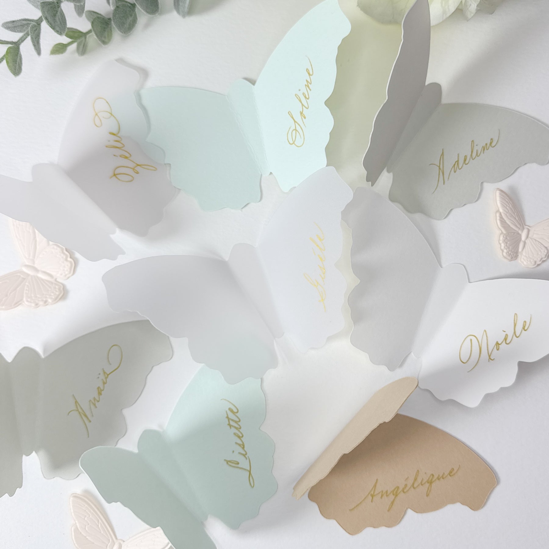die cut butterfly place cards