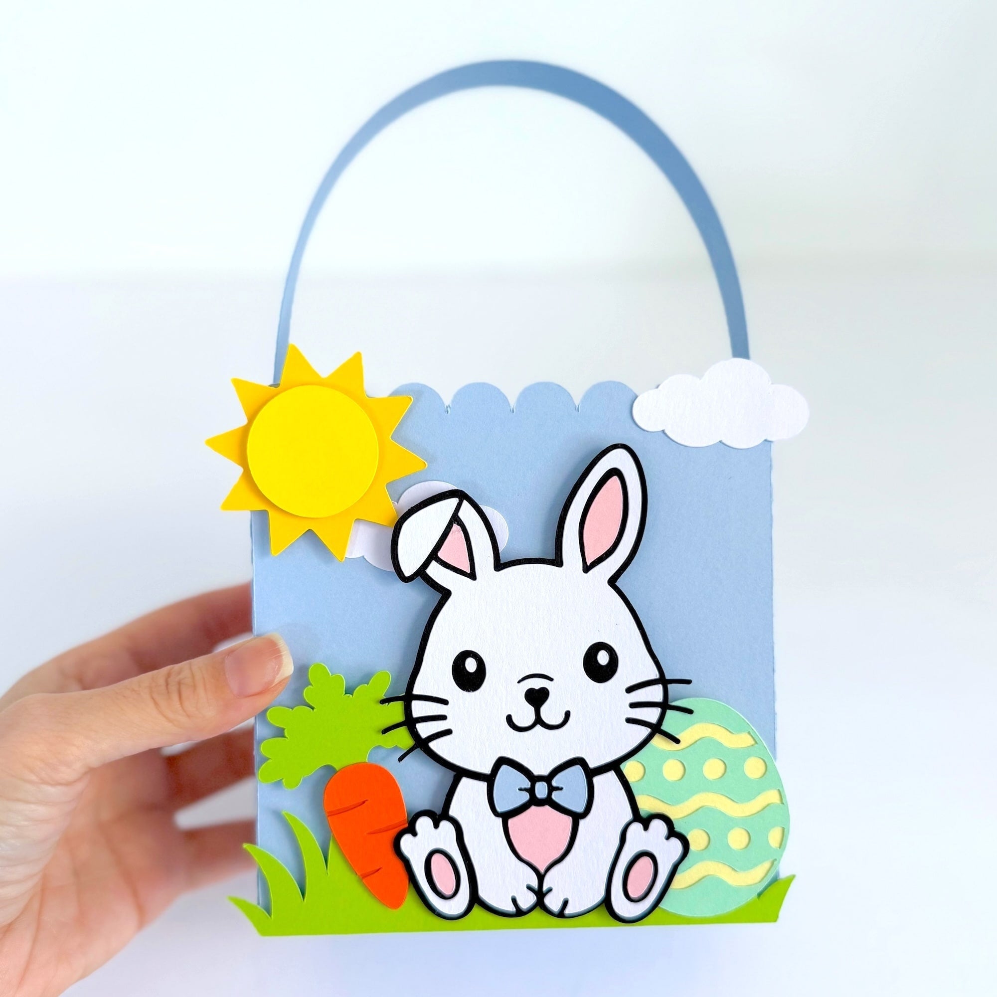 handmade die cut 3d Easter gift bag