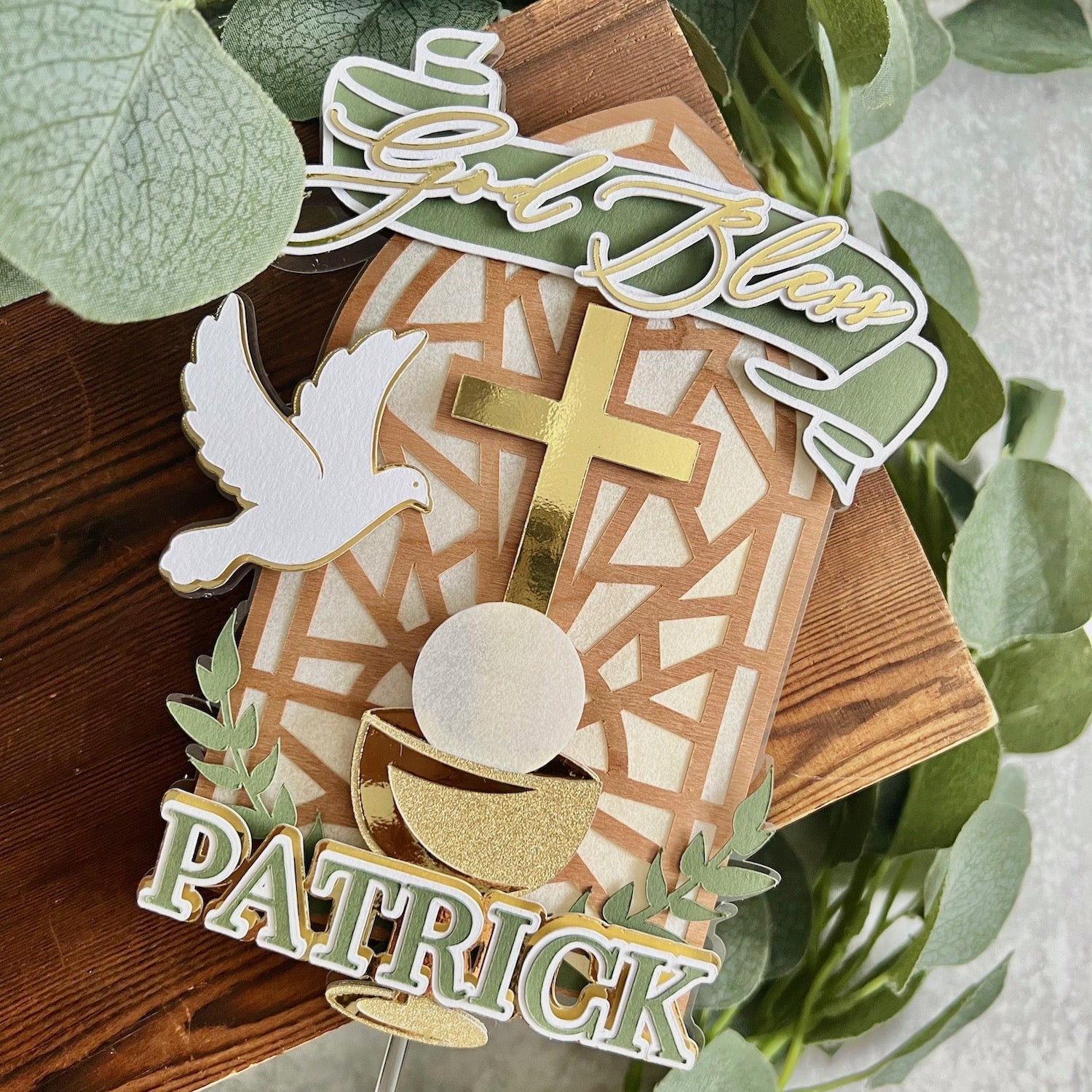 First Communion cake topper