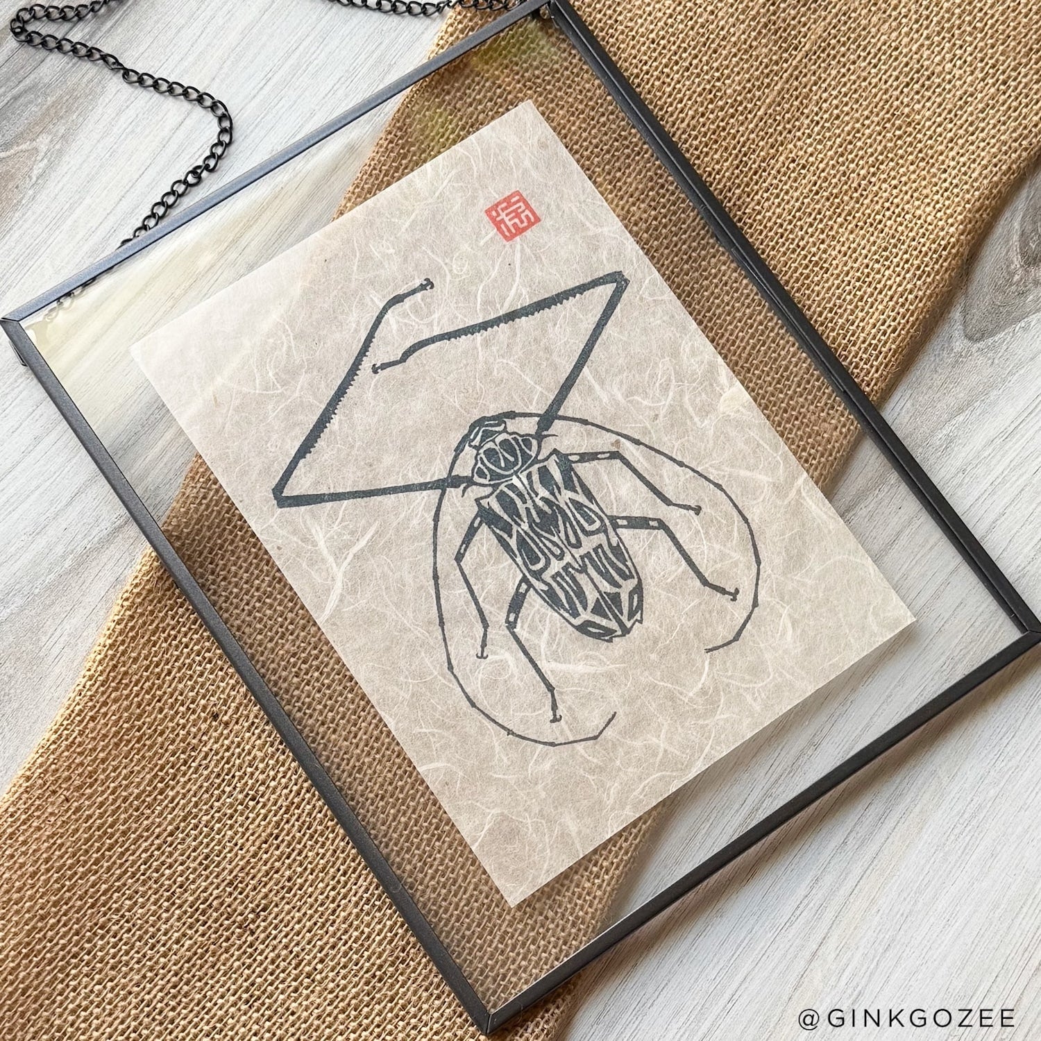 Block Printing on Natural Thai Unryu Mulberry Paper