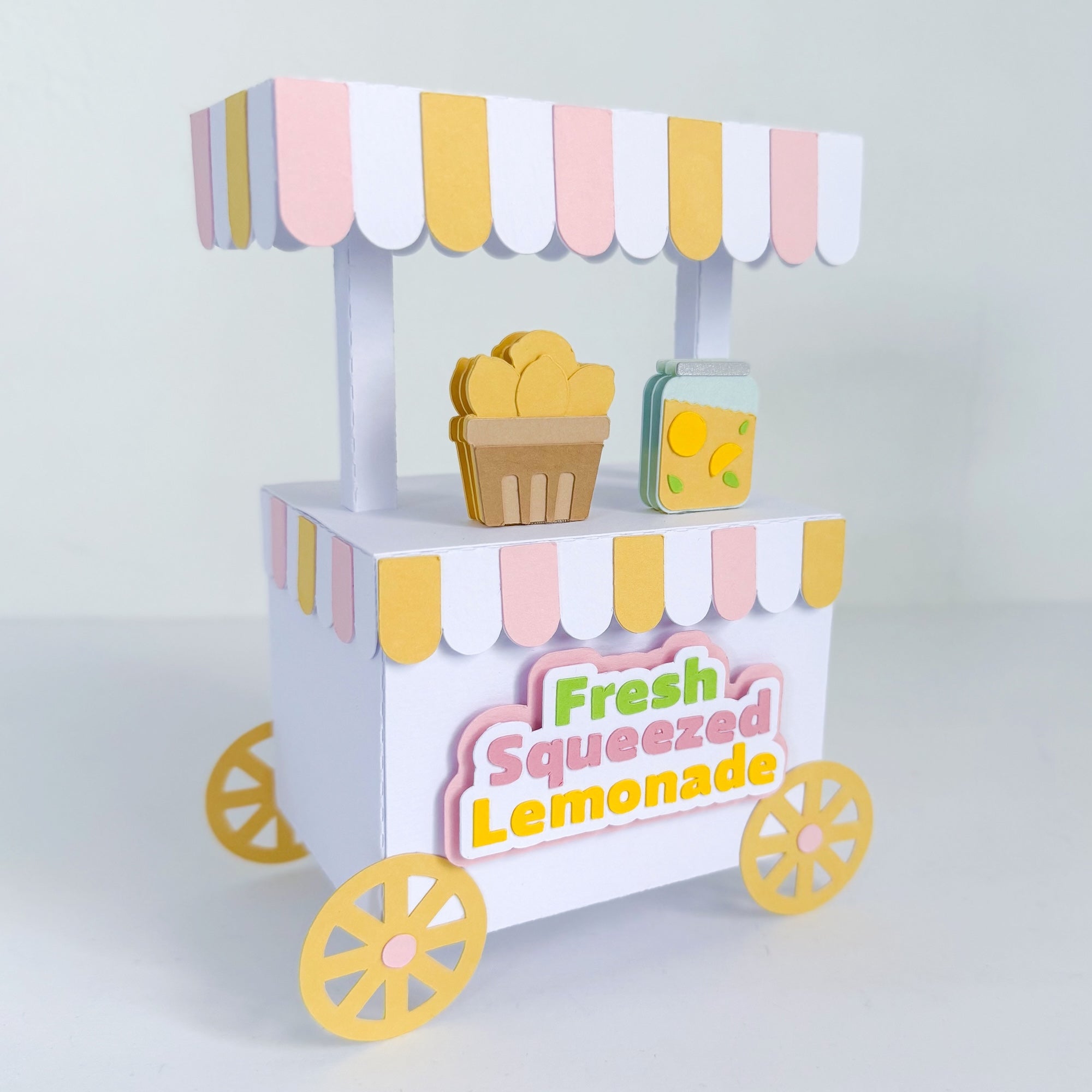 3d paper lemonade cart favor box