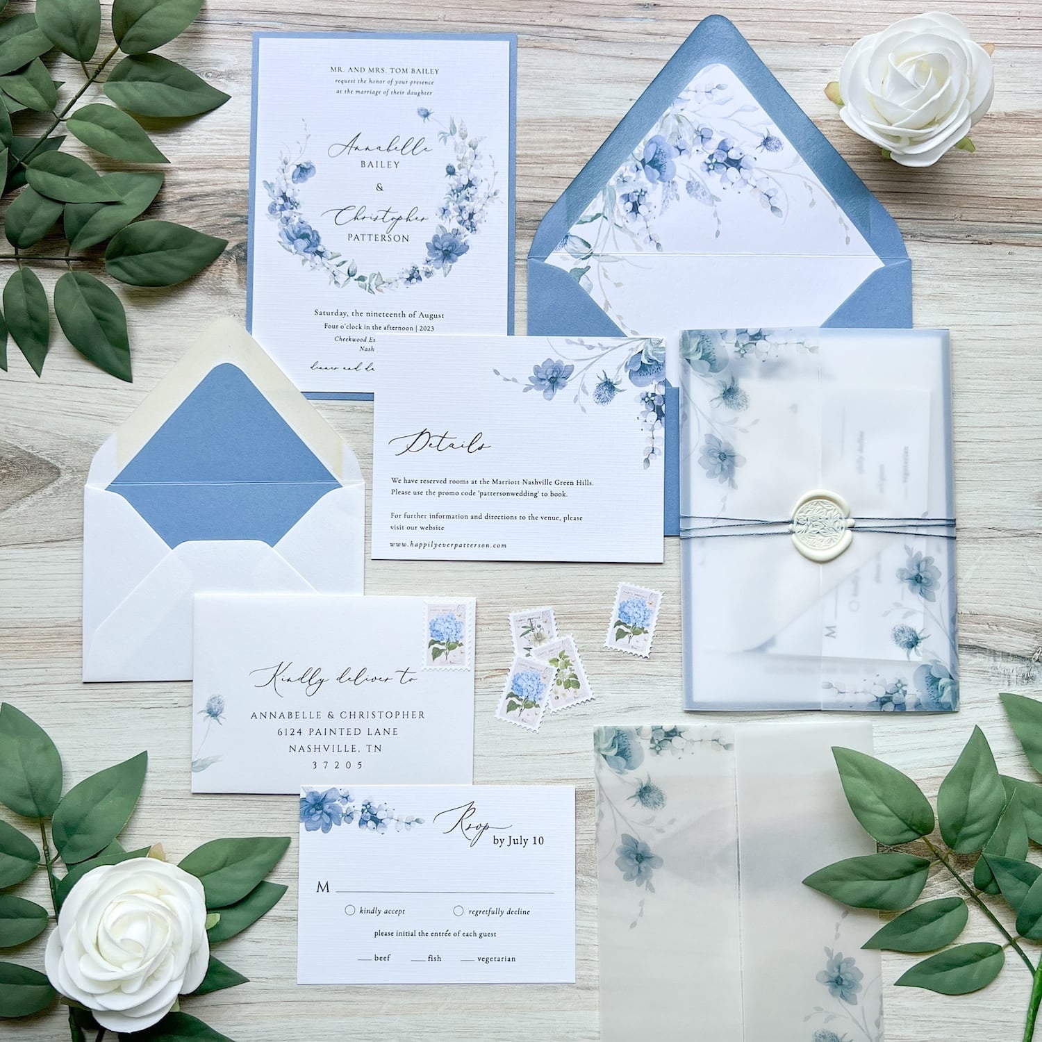 New Blue Wedding Invite Suite