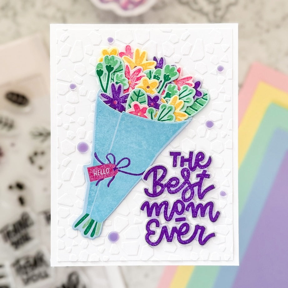 stamped flowers handmade Mother&