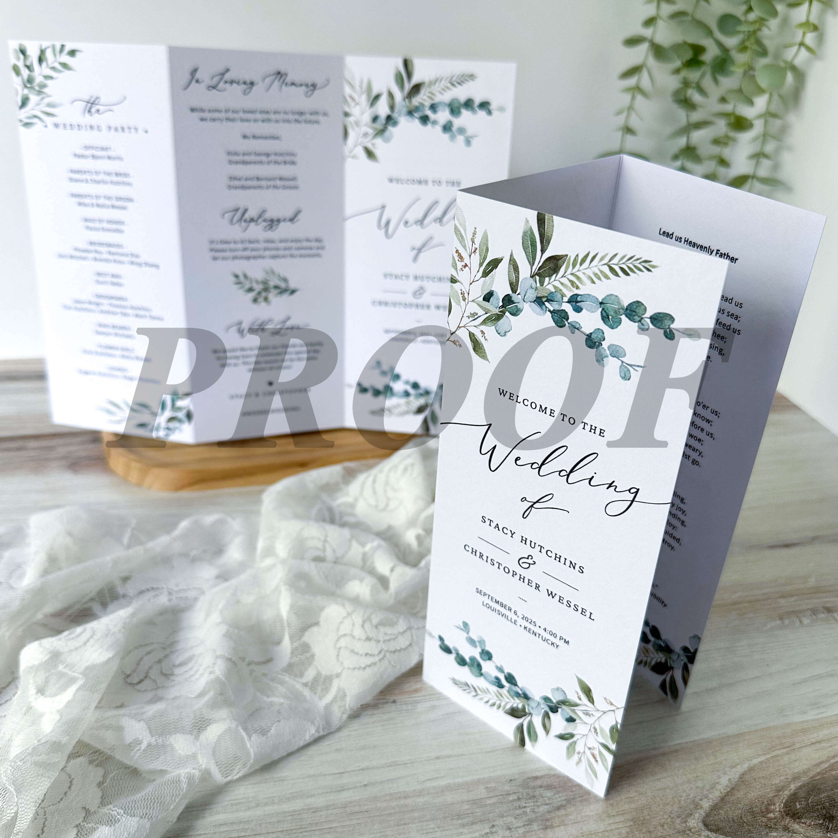Proof Print Tri Fold Cards, Menus & Programs