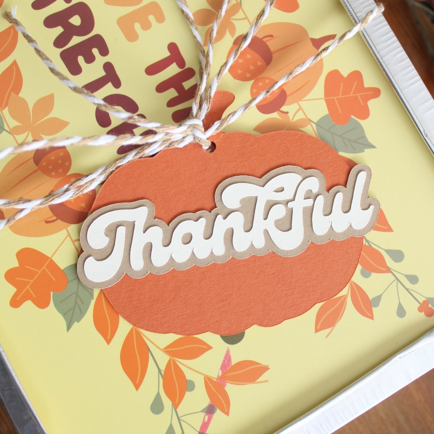 thankful pumpkin tag using Rust Colorplan paper