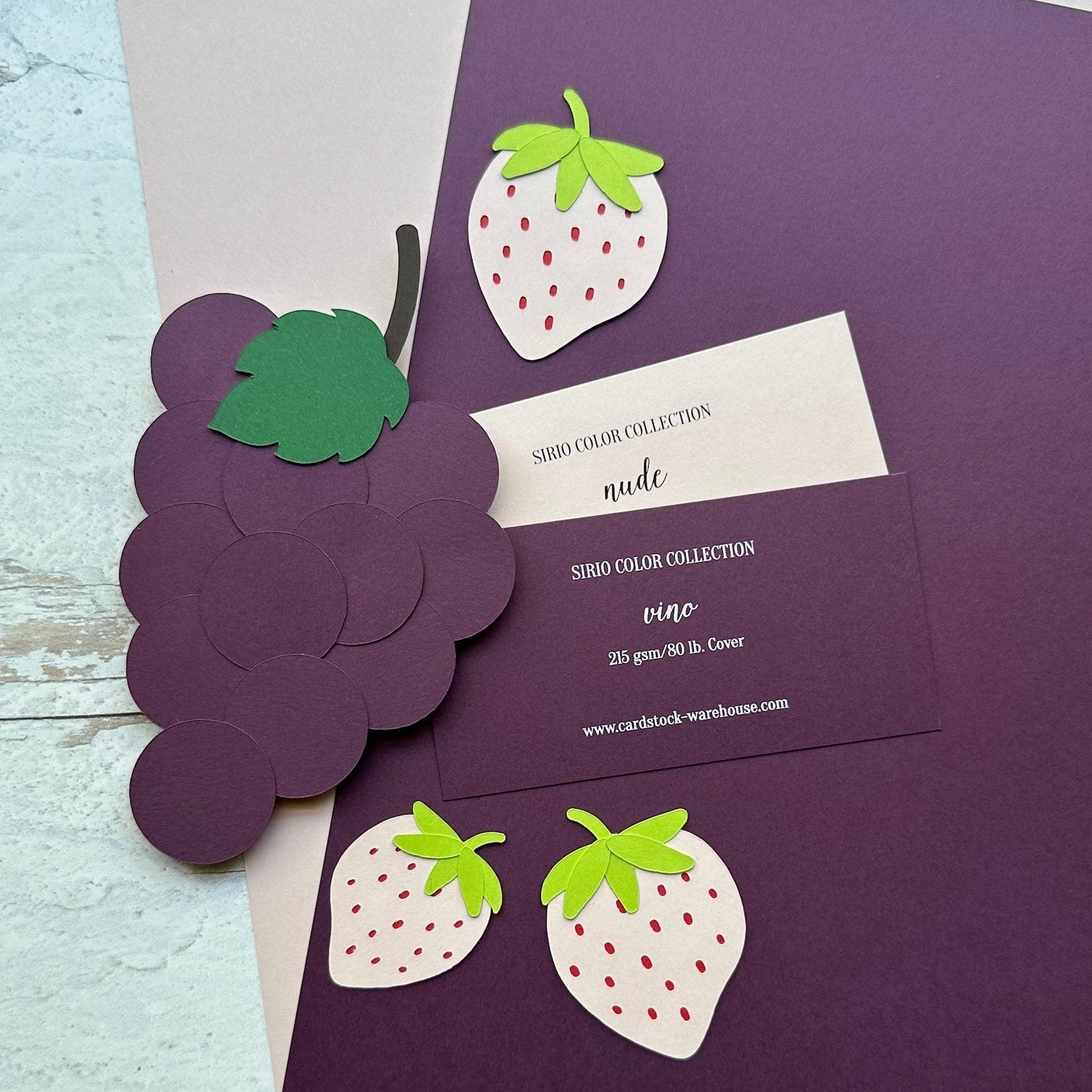 Sirio Color Nude and Vino grapes die cuts
