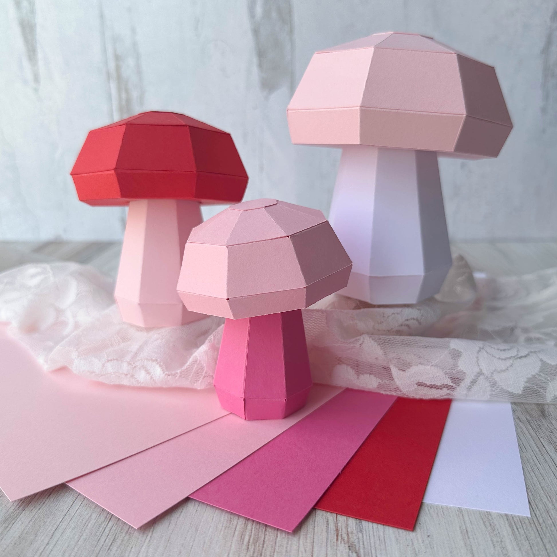 3d Valentines Day mushrooms