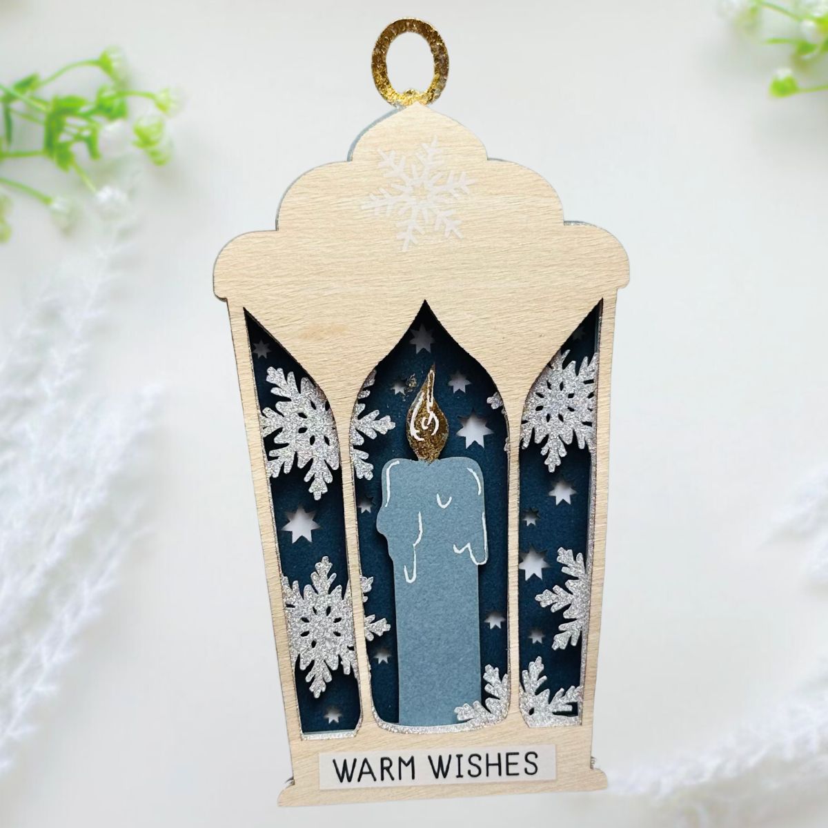 Birch Wood Veneer layered paper Christmas ornament