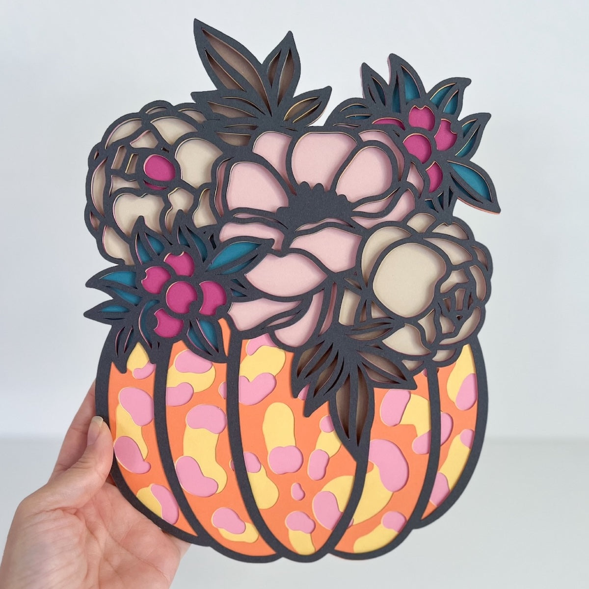 die cut layered woodstock pumpkin