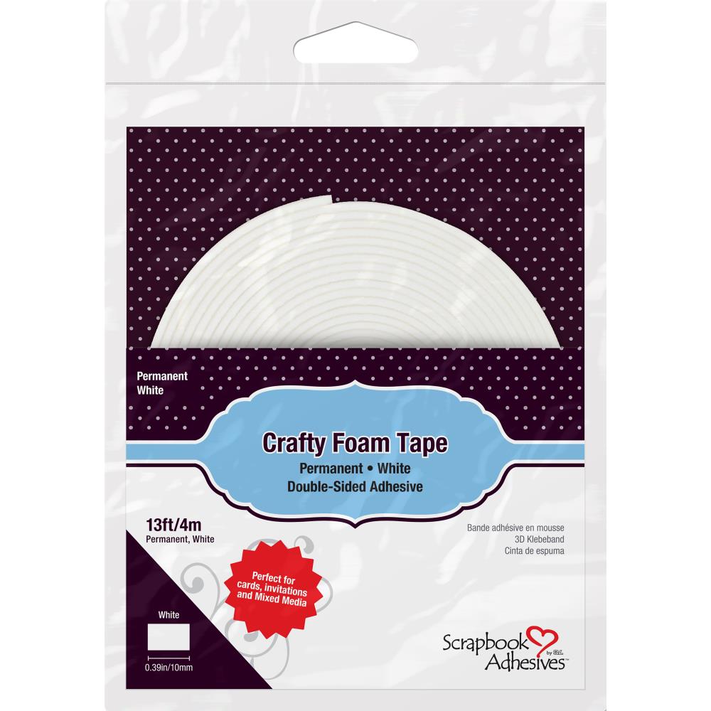 Scrapbook Adhesives Crafty Foam Tape Roll - White - .375 Inch x 13 Fee –  Cardstock Warehouse