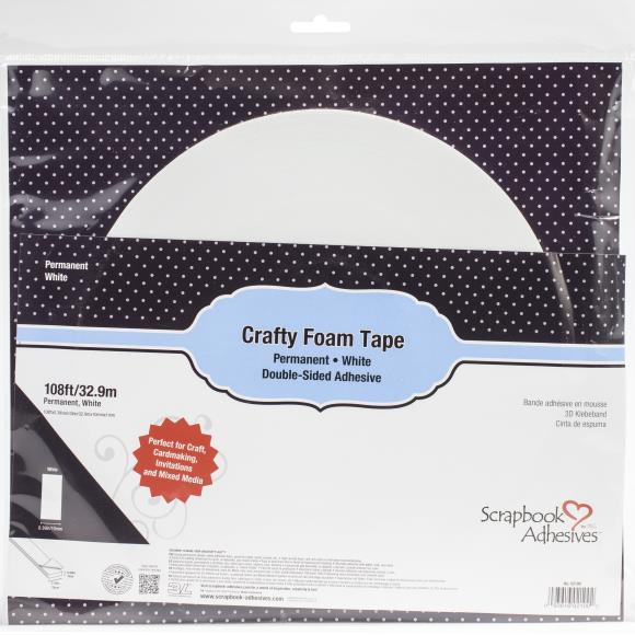 Scrapbook Adhesives Foam Tape - White - 1/2 inch x 108 feet - BIG ROLL –  Cardstock Warehouse