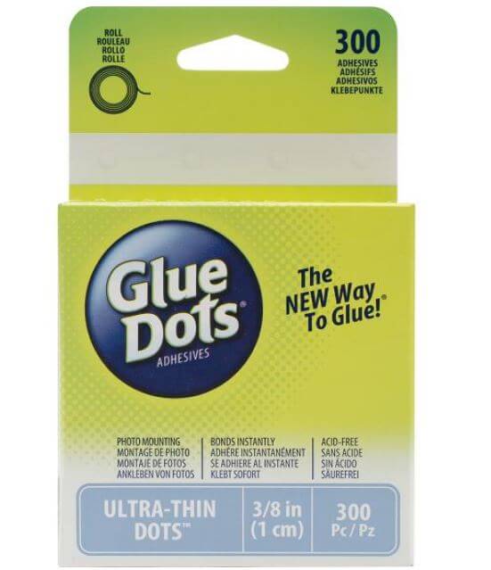 Glue Dots, Ultra-Thin Dots, Double-Sided, 3/8, 300 Dots, DIY Craft Glue  Tape, Scrapbooking Dots, Sticky Adhesive Glue Points, Liquid Hot Glue