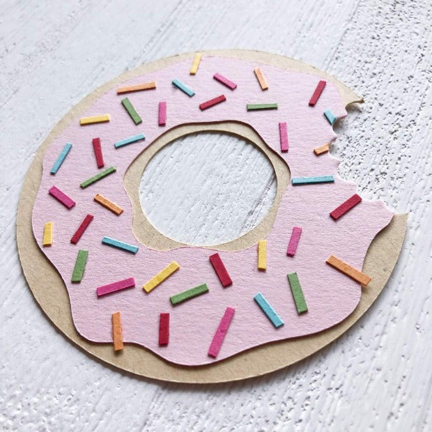 candy pink die-cut donut