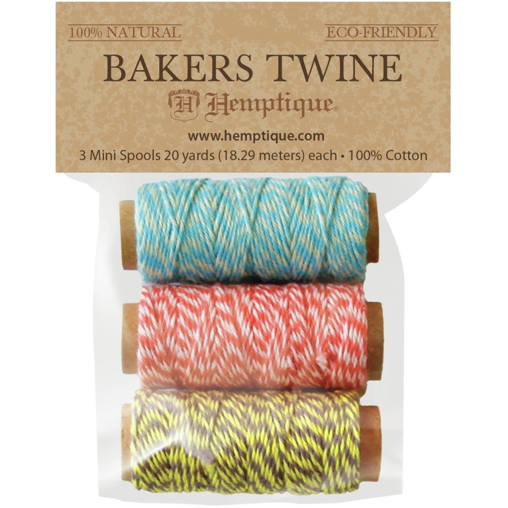 Hemptique Cotton Bakers Twine Mini Spools 2-Ply 3/Pkg - Hula Hoop –  Cardstock Warehouse