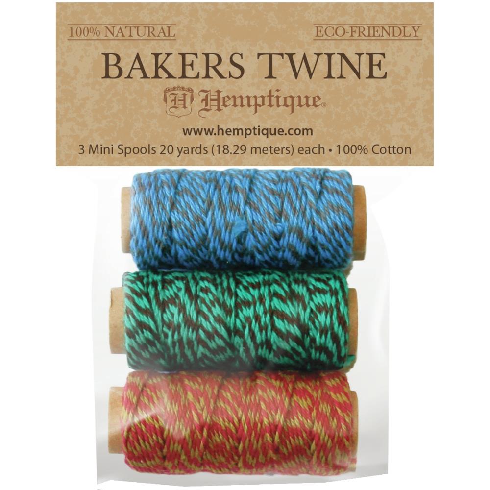 Hemptique Cotton Bakers Twine Mini Spools 2-Ply 3/Pkg - Jester – Cardstock  Warehouse