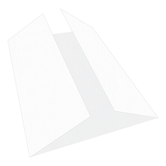 Regal White Linen Gate Fold Cards