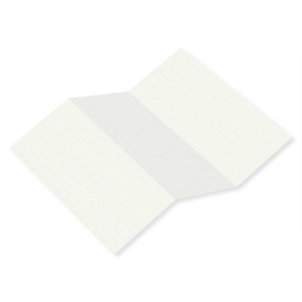 Rich Cream Linen Tri Fold Card