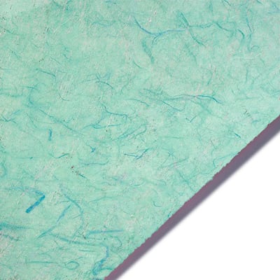 Light Blue Smooth Handmade Mulberry Paper / Saa Paper from HQ PaperMaker™