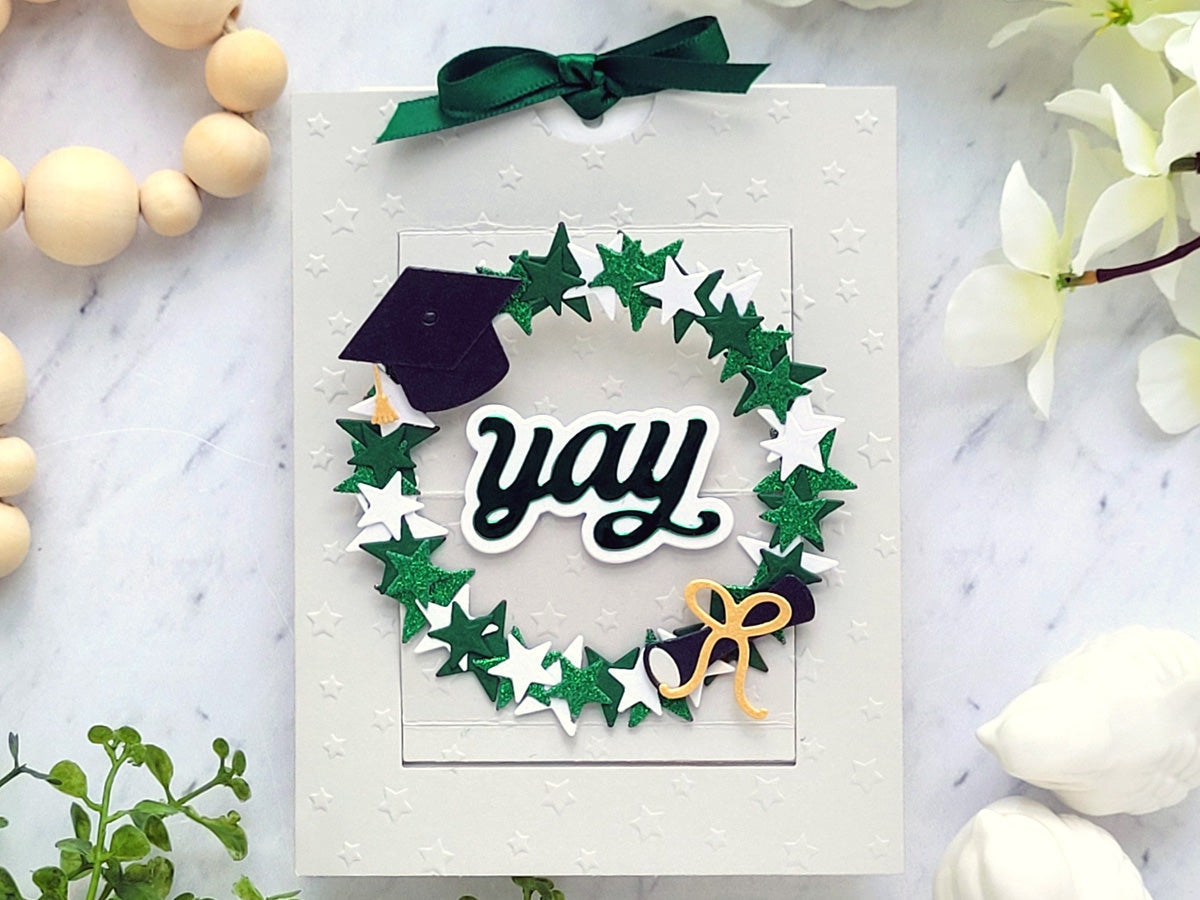 Graduation Wreath Slider Card – Cardstock Warehouse