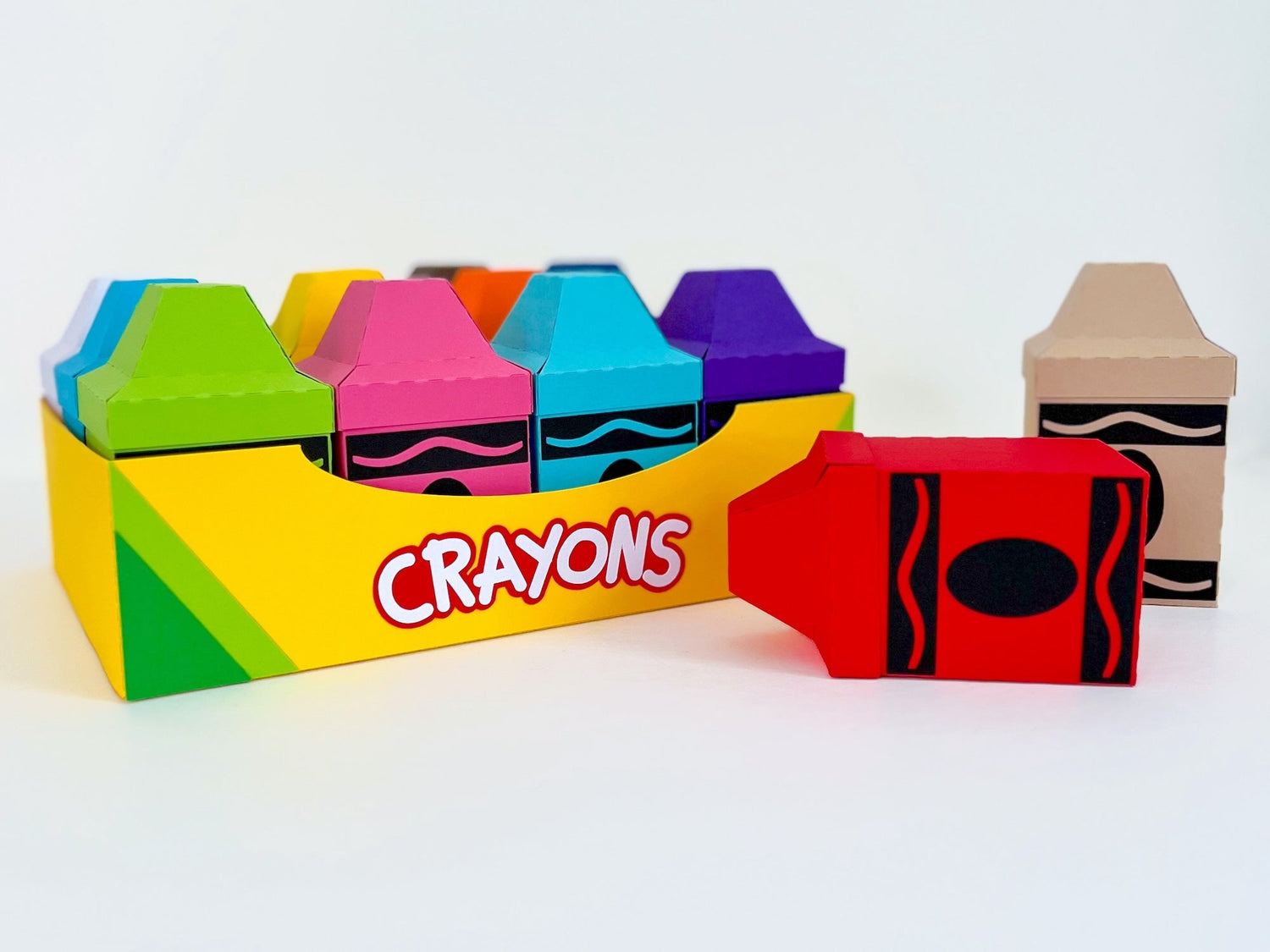 3D Paper Crayon Favor Boxes