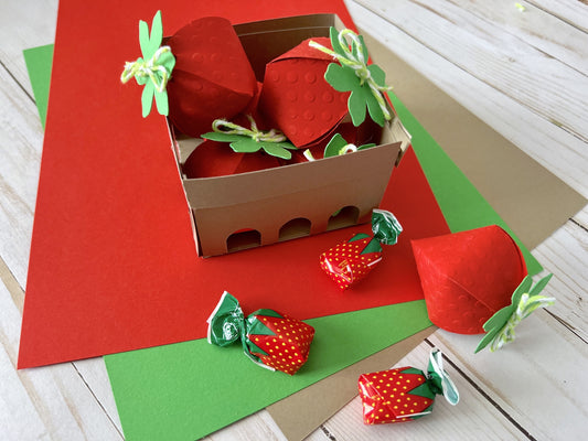 3D Paper Strawberry Basket
