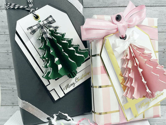 DIY 3D Christmas Tree Gift Tags