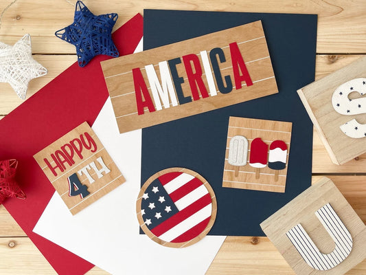 Faux Shiplap 4th of July Signs