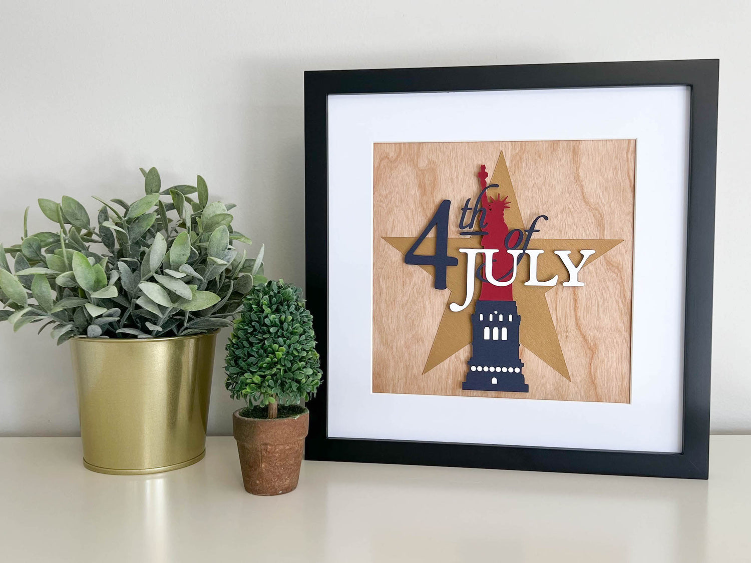 3D 4th of July Framed Paper Art