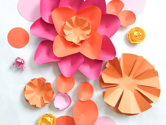 Mix and Match Cardstock Paper Circle Flowers