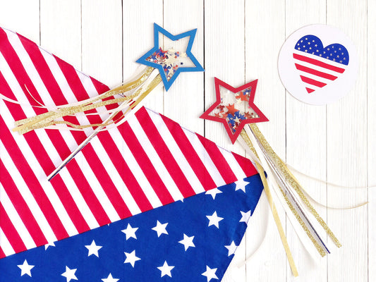 DIY Paper Star Fourth of July Parade Wands
