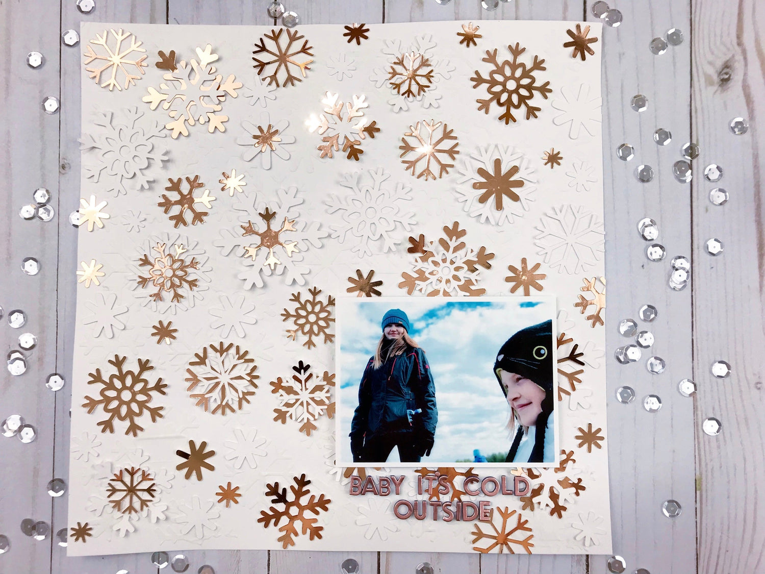 Falling Snow Scrapbook Layout