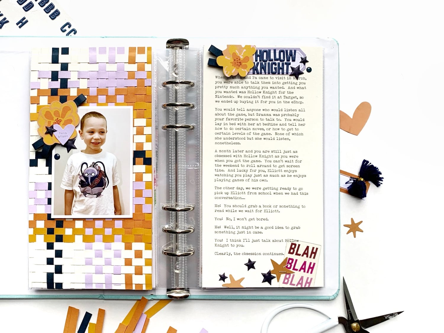 Woven Paper Scrapbook Layout