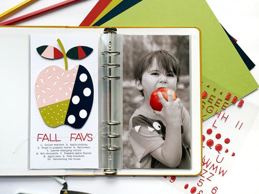 Apple Scrapbook Layouts with FREE Cut Files