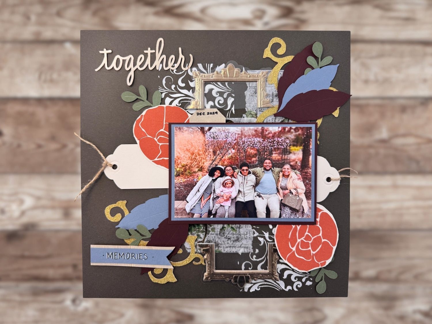 autumn mixed media scrapbook layout