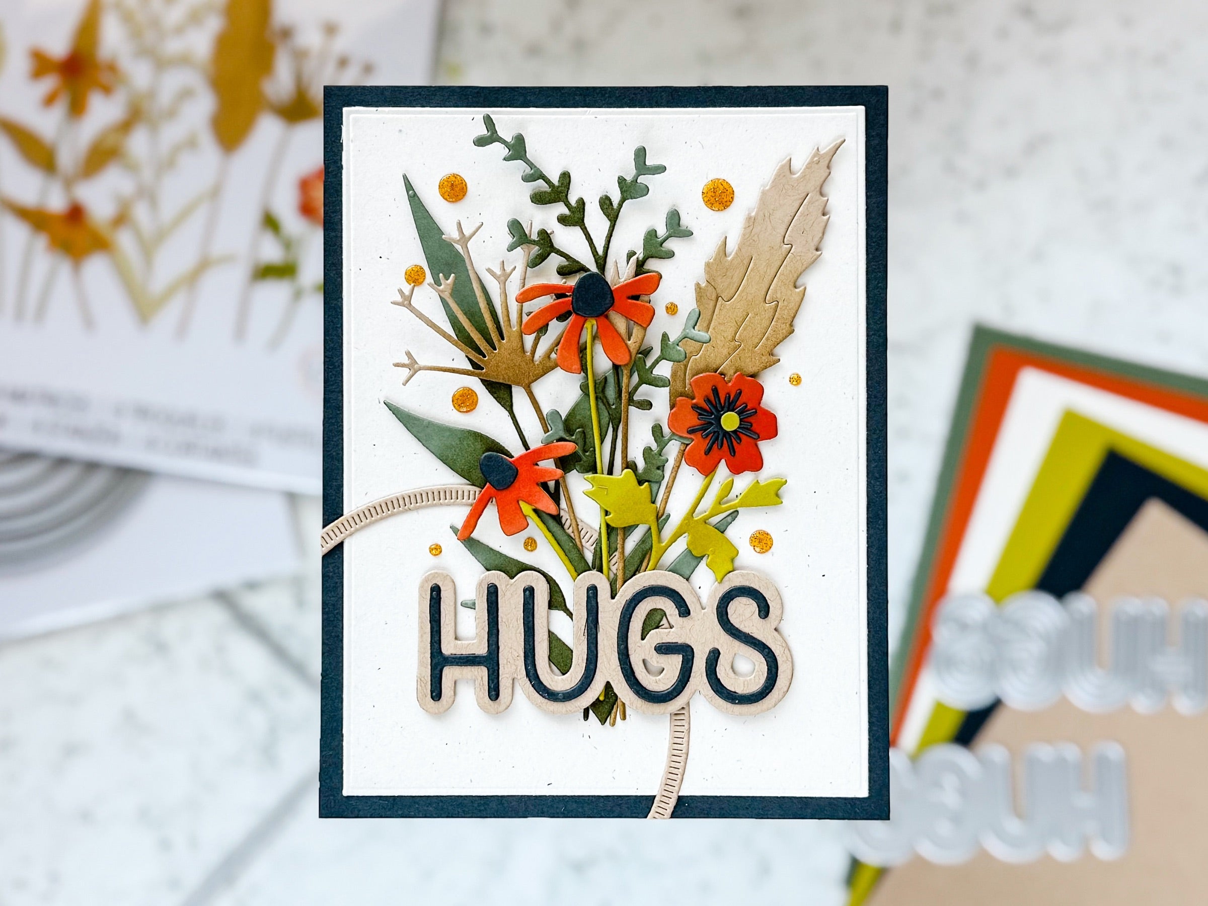 Autumn Wildflower Hugs Handmade Card