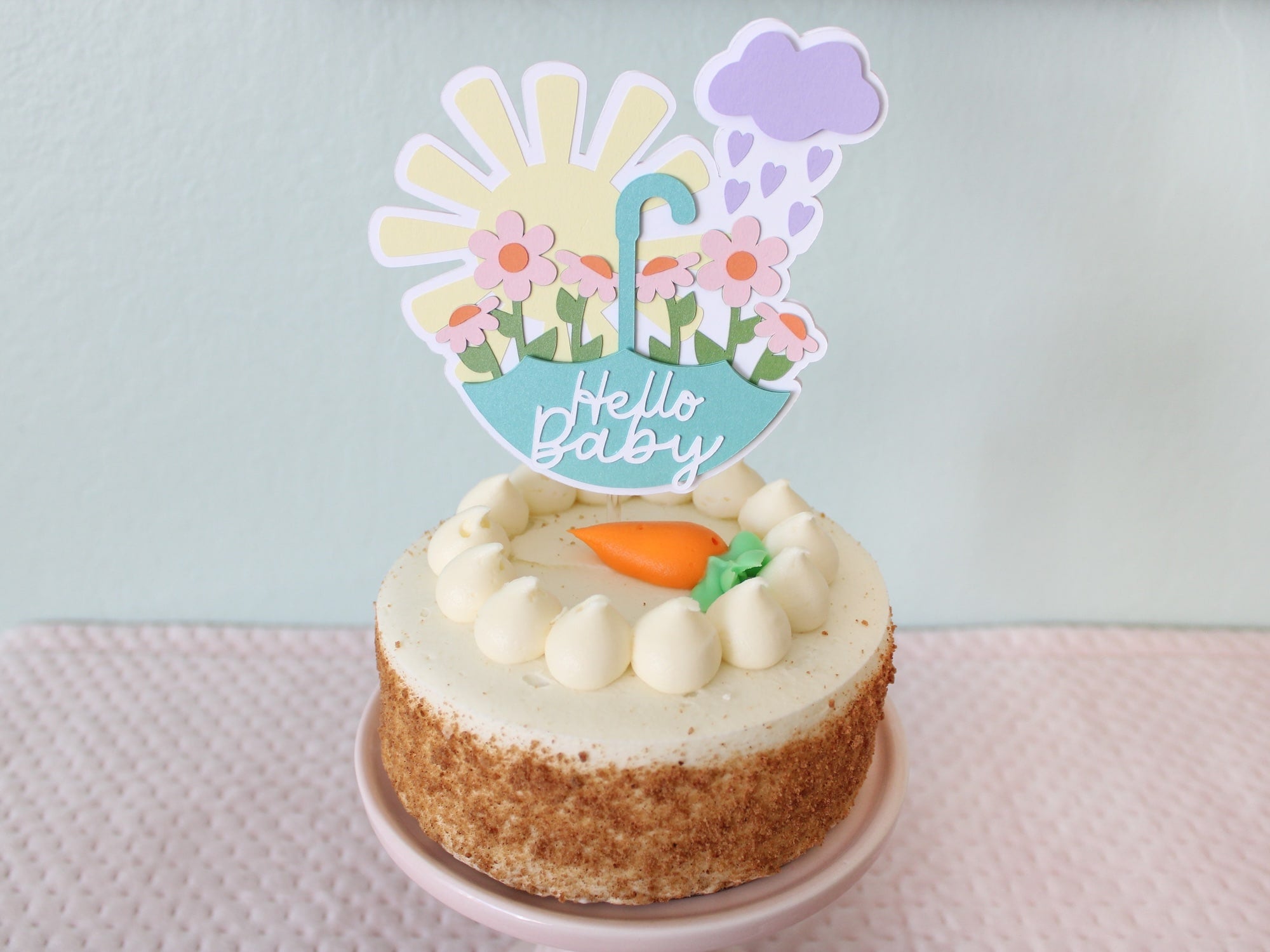 Spring Flowers Baby Shower Cake Topper
