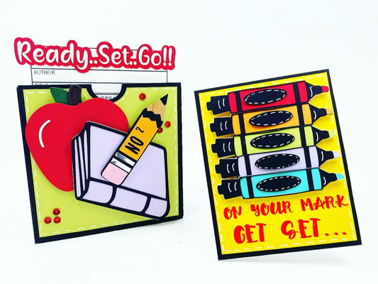 Back to School Crayons and Markers Handmade Cards