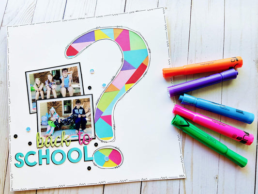Back to School Paper Mosaic Scrapbook Layout