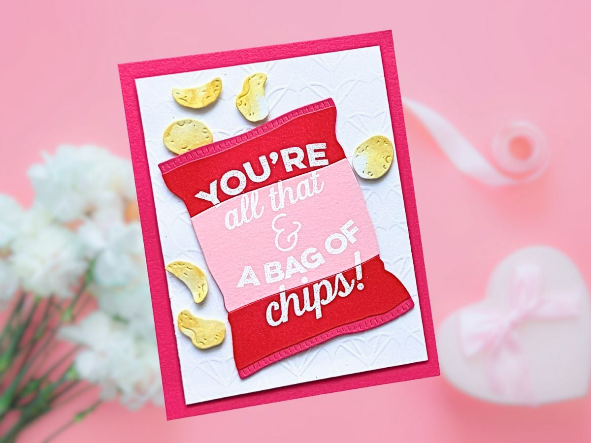 "All that and a bag of chips" Handmade Valentine's Day Greeting Card