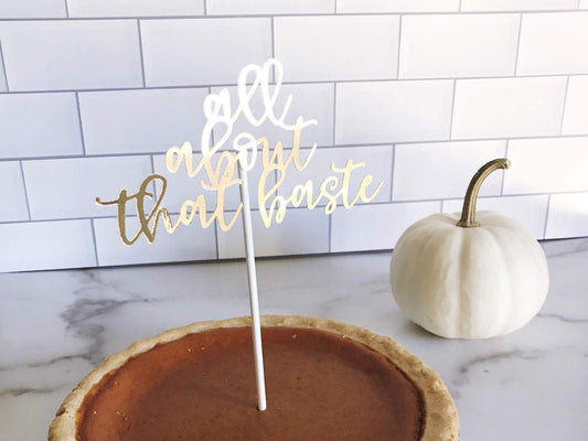 All About That Baste Gold Mirror Thanksgiving Topper