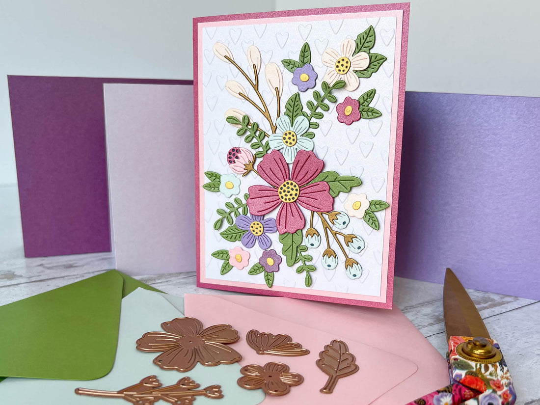 Be Bold Blooms Die Cut Stardream Paper Flowers Greeting Card
