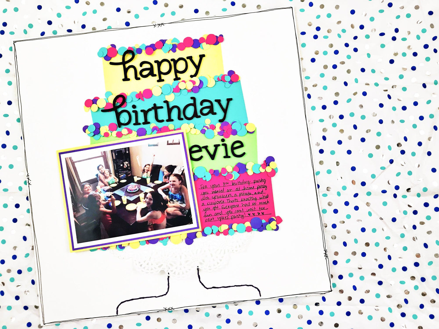 Paper Birthday Cake Scrapbook Layout